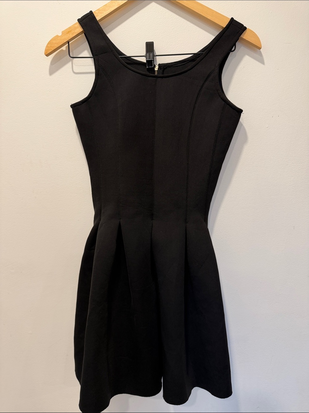 Sleek Black Sleeveless Fit-and-Flare Dress